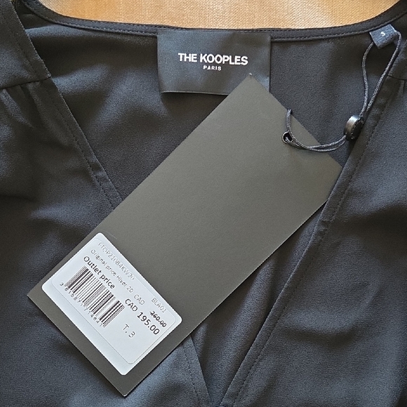 The Kooples Black V-Neck Button-Peplum Blouse - Picture 8 of 10